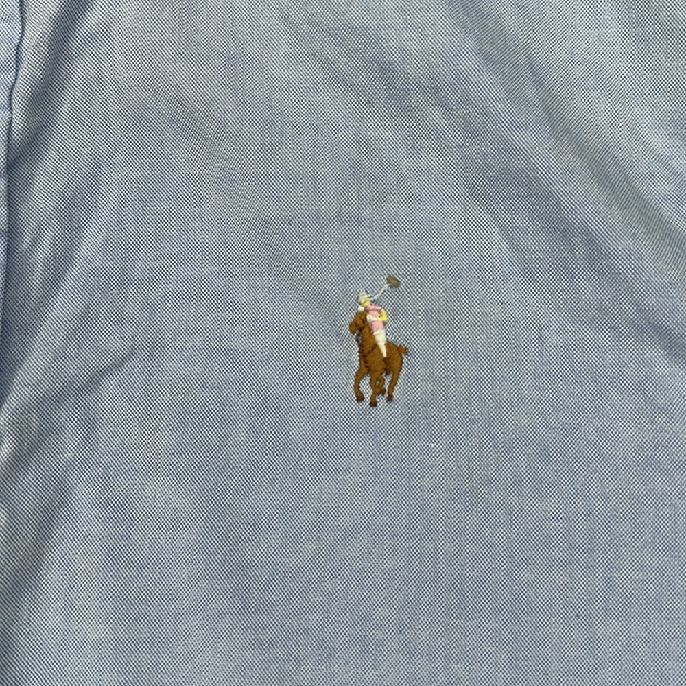 Polo Ralph Lauren Girls Blue Button Down,Short Sleeve Shirt Sz 14 - Picture 3 of 5